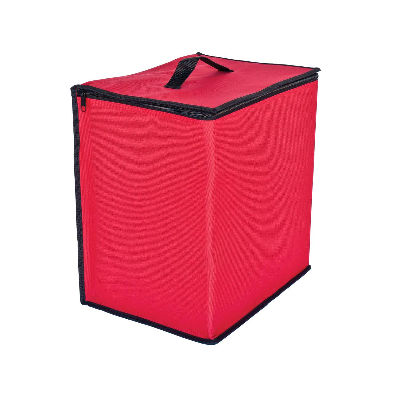 Red & Black Zip Up Christmas Ornament Storage Box